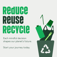 Reduce Reuse Recycle Waste Management Instagram Post