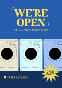 Laundry Store Hours Poster