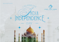 India Independence Taj Mahal Postcard