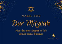 Starry Bar Mitzvah Postcard