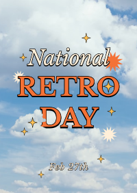 National Retro Day Clouds Poster