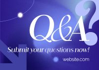 Trendy Q&A Postcard Design