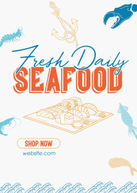 Fun Seafood Restaurant Flyer Design