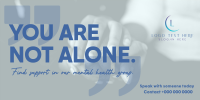 Not Alone Find Support Twitter Post Design