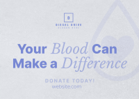 Minimalist Blood Donation Drive Postcard Image Preview