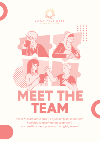 Modern Quirky Meet The Team Poster