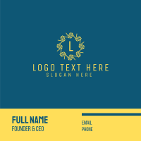 Abstract Yellow Wreath Lettermark Business Card Image Preview