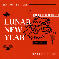 Lunar Tiger Line Instagram Post Design