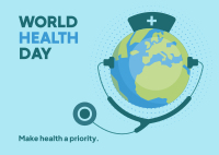 World Health Priority Day Postcard