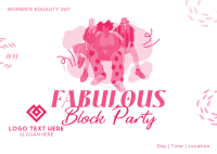 We Are Women Block Party Postcard