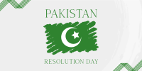 Pakistan Day Brush Flag Twitter Post