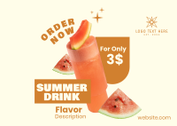 Summer Drink Flavor  Postcard Design