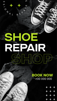 Brutalist Shoe Repair TikTok Video Design