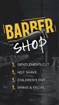 Grunge Barber Shop Services Instagram Reel Design