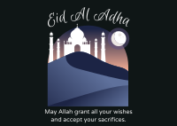 Eid Desert Mosque Postcard
