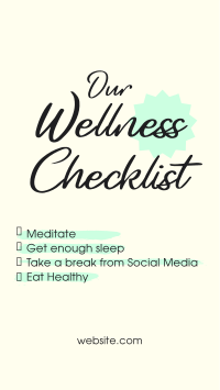 Wellness Checklist YouTube Short