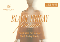 Black Friday Minimalist Promo Postcard Design