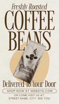 Retro Minimalist Coffee Beans Instagram Reel Image Preview