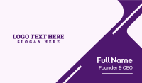 Purple Serif Text Business Card