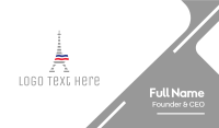 Striped Eiffel Tower Business Card Design