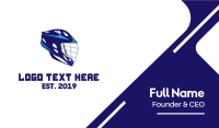 Blue Lacrosse Helmet  Business Card