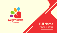 Colorful Community Heart Paw Business Card Image Preview