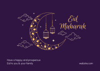 Magical Moon Eid Mubarak Postcard