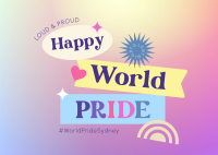 Gradient World Pride Postcard