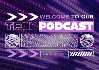 Futuristic Tech Podcast Postcard Design