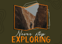 Never Stop Exploring Postcard Design