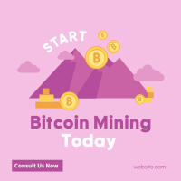 Bitcoin Mountain Instagram Post Design