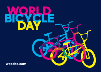 World Bicycle Day CMYK Postcard