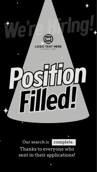 Position Filled Hiring Instagram Story