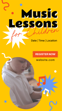 Music Lessons for Kids Facebook Story