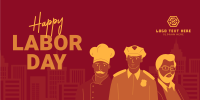 Happy Labor Day Twitter Post Design