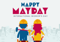May Day Workers Event Postcard