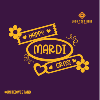 Mardi Gras Flag Instagram Post Design