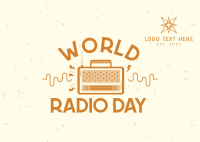 Simple Radio Day Postcard