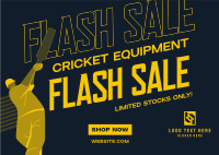 Cricket Equipment Sale Postcard Design