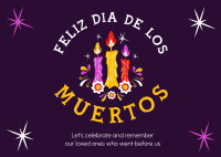 Candles for Dia De los Muertos Postcard