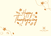 Thanksgiving Leaves Postcard Design