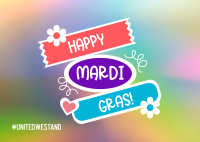 Mardi Gras Flag Postcard