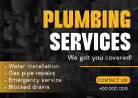 Plumbing Services Postcard Image Preview