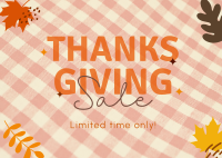 Thanksgivings Checker Pattern Postcard Design