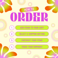 Funky Flowery Order Guide Instagram Post Design