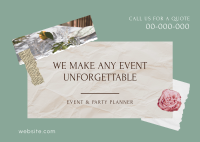 Event and Party Planner Scrapbook Postcard