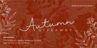 Leafy Autumn Grunge Twitter Post Design