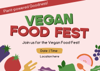 Blocky Vegan Food Fest Postcard