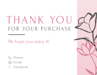 Floral Brush Outline Thank You Card