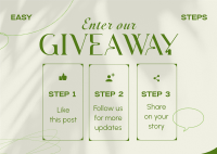 Elegant Giveaway Steps Postcard Design